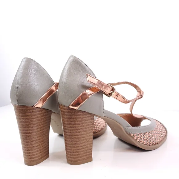 Report Meg Grey and Rose Gold Block Heels - Picture 4 of 7